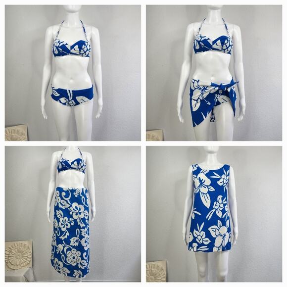 Vintage Pomare Tahiti 5 Piece Cotton Swim Set XSmall - Picture 1 of 8